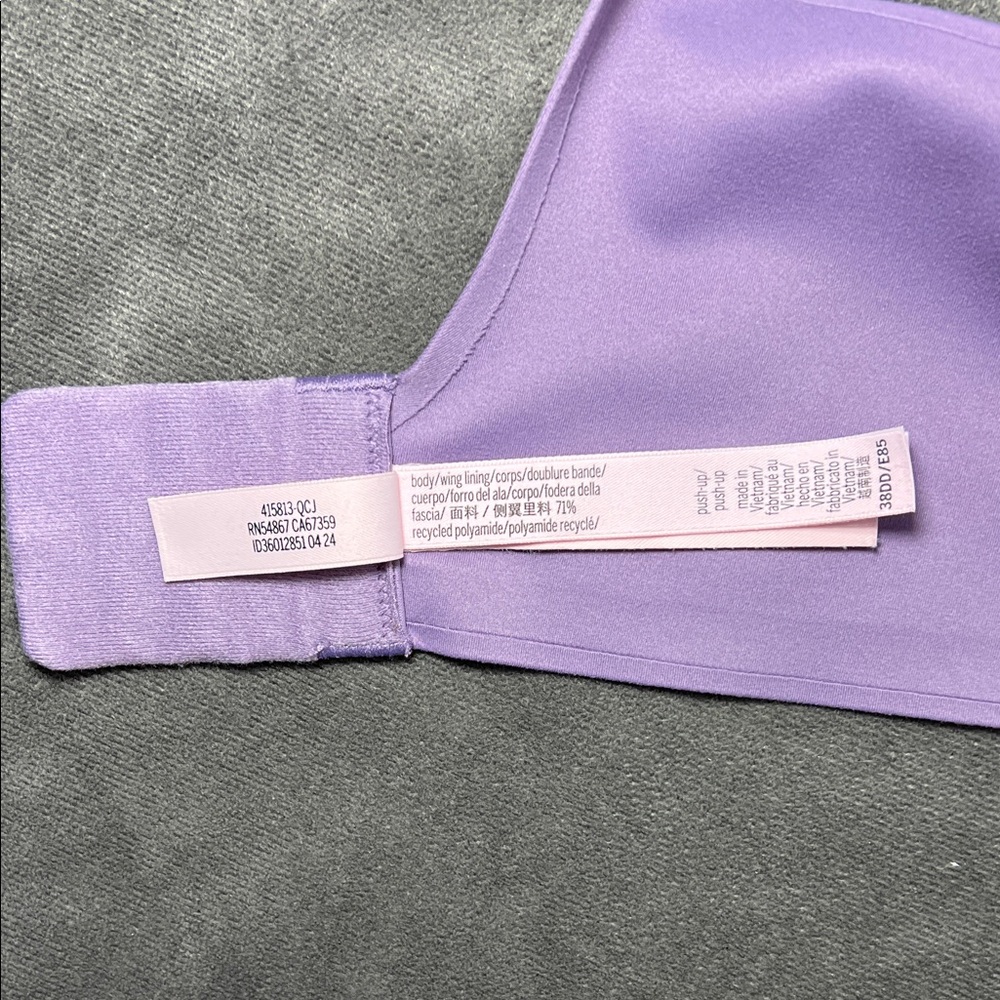 Victoria's Secret Lavender Purple Push-up Underwire Bra 38DD - Picture 12 of 13